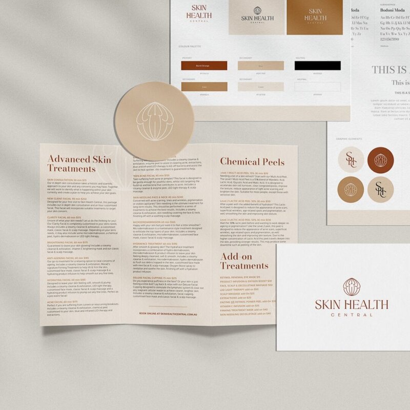 Branding and brochure design for a skin clinic