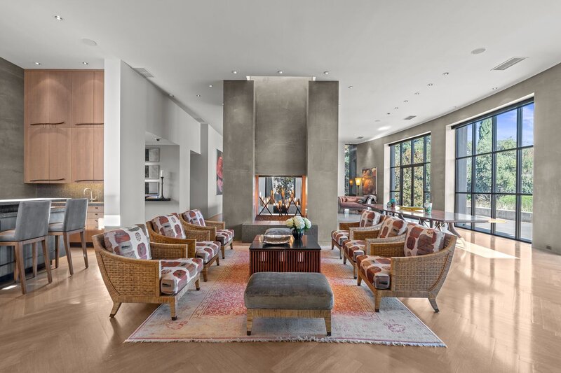 formal living room with fireplace
