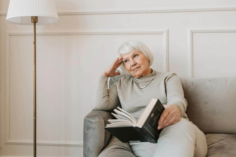 Pensive Senior Woman