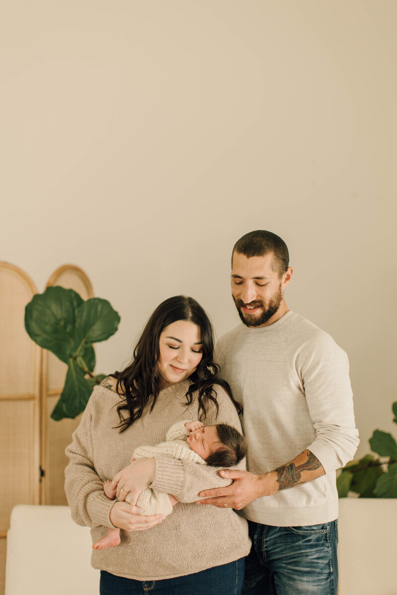 photo session of baby in a studio