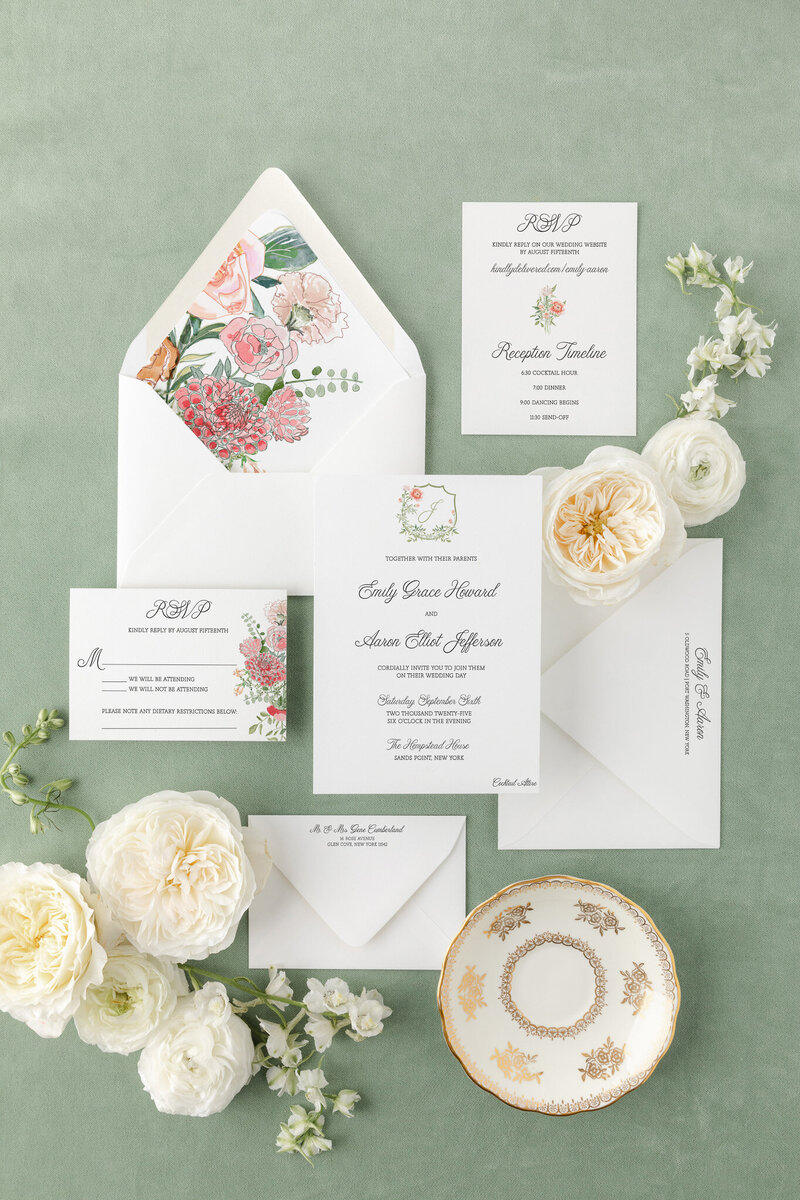 Green-Pink-Wedding-Invitations-with-Monogram