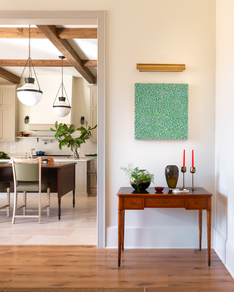 layered eclectic styling Los Angeles interior design statement art
