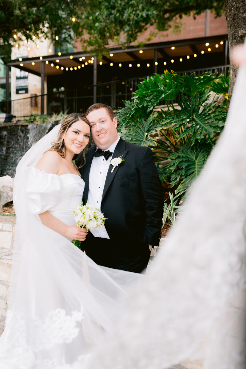 bride and groom at Jack Guenther Pavilion