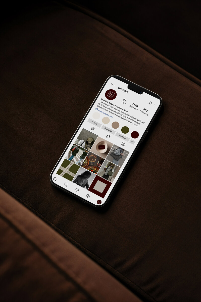 Sempa bags phone mockup ig feed direction