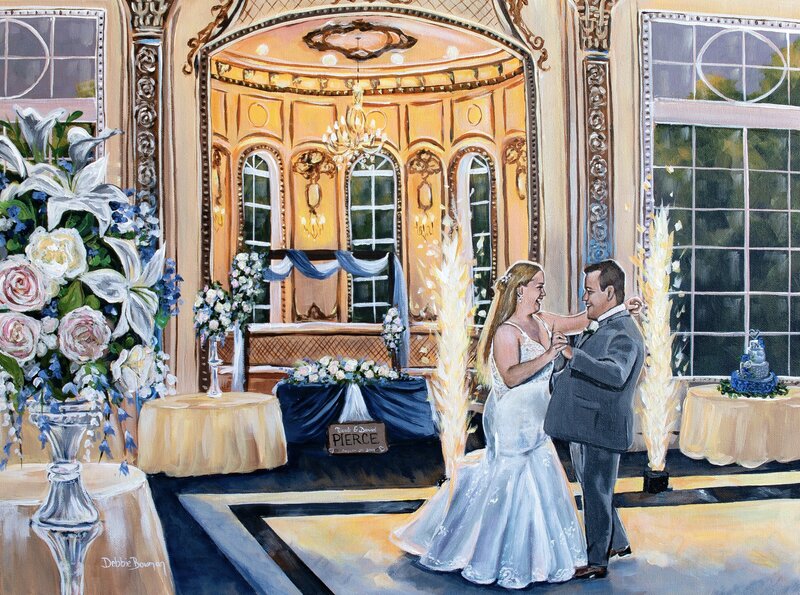 Live wedding painting at Brigalias in New Jersey
