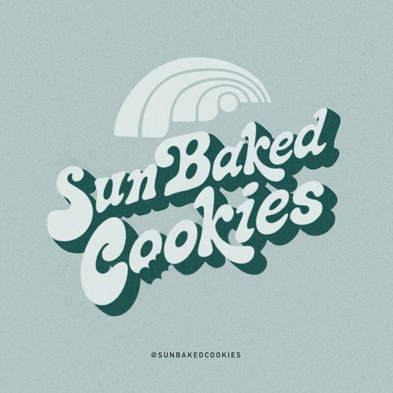 Retro coastal style logo design for a custom cookie brand