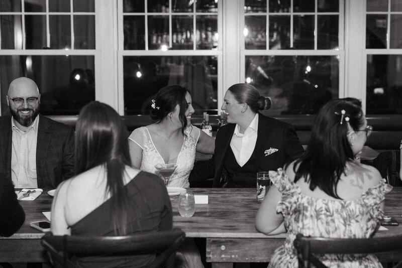 bride and groom share a kiss on wedding day