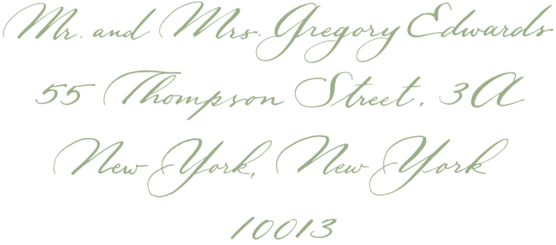Newport Calligraphy Style- Sage Green