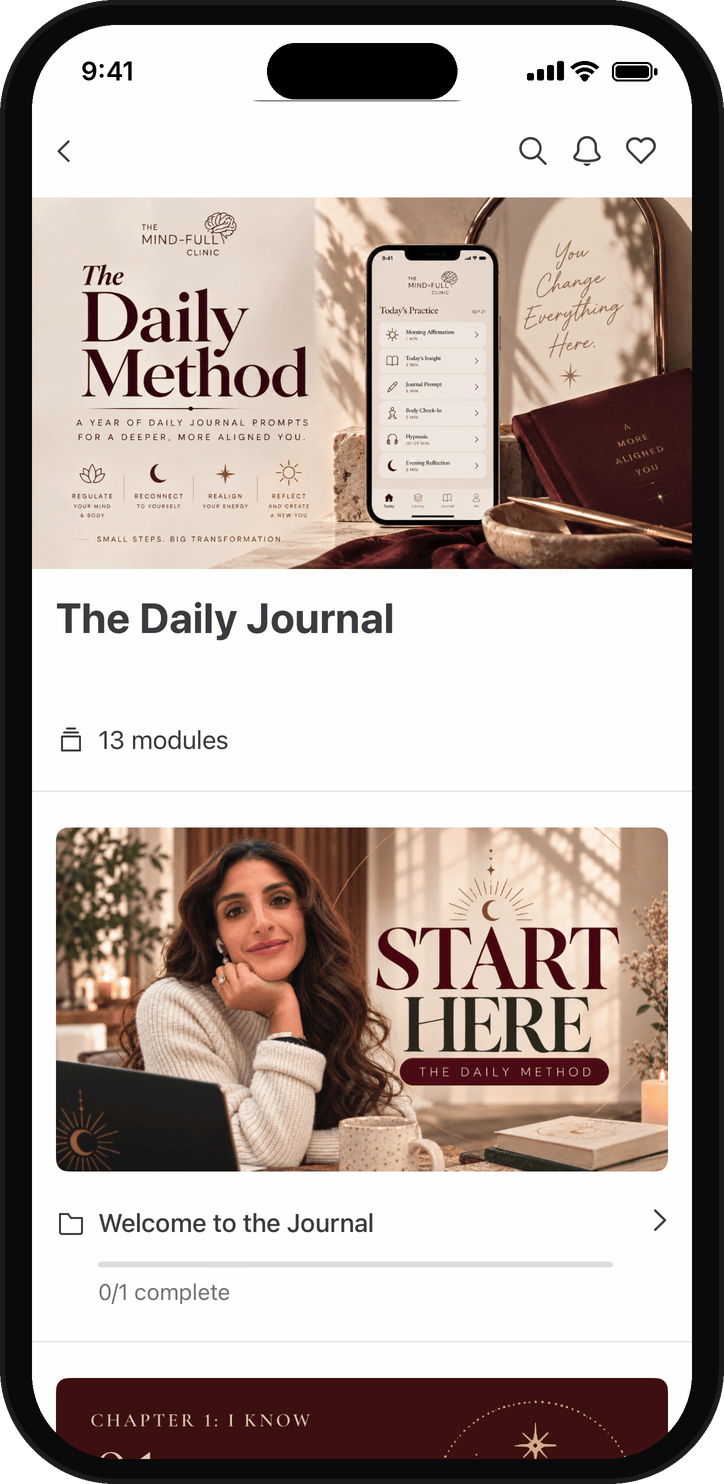 Today - Daily Journal in The Mind-Full Clinic app