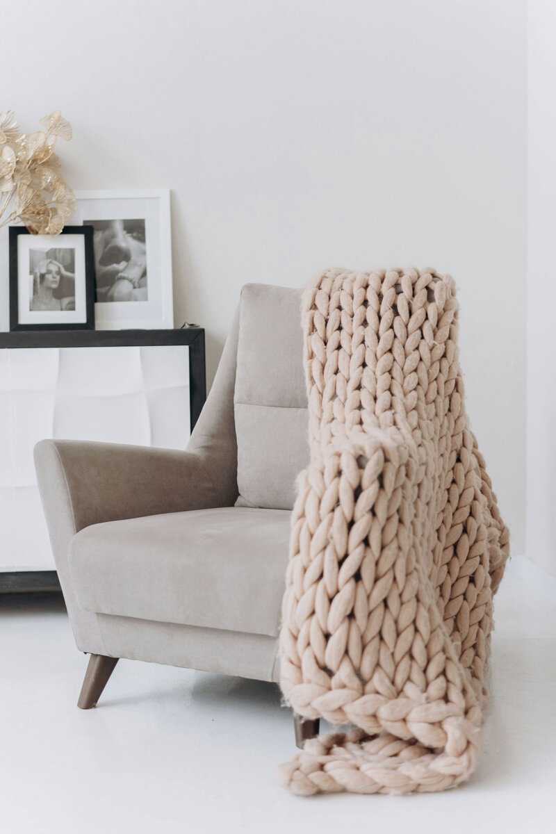 Comfortable chair in Texas therapy office