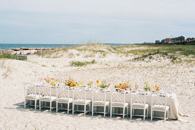 Detroit Michigan film wedding photographer beach wedding reception decor