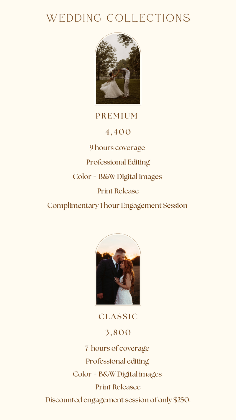 Bloomington Indiana  Wedding Photographer Pricing