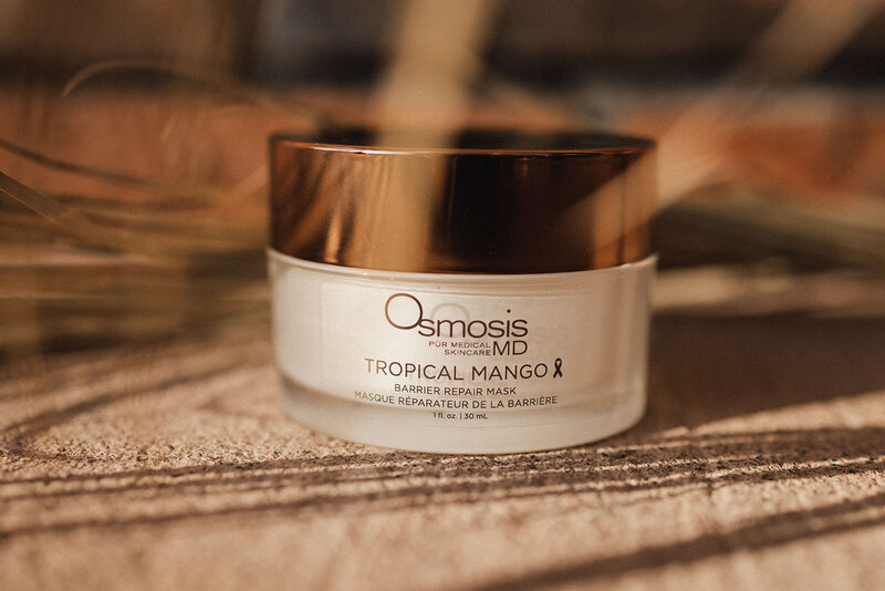 Product shot of osmosis tropical mango repair mask