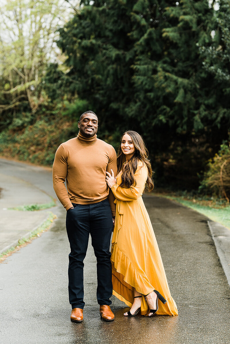 engaged couple takes engagement photos at lincoln park