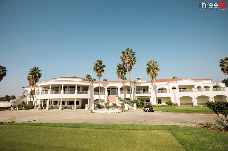 Running water in a creek runs through the Los Coyotes Country Club Wedding Venue