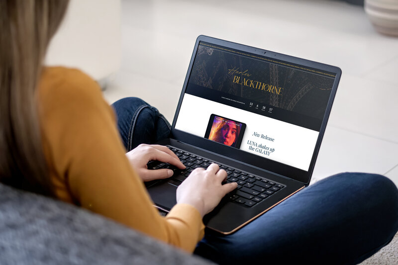 Girl typing on laptop