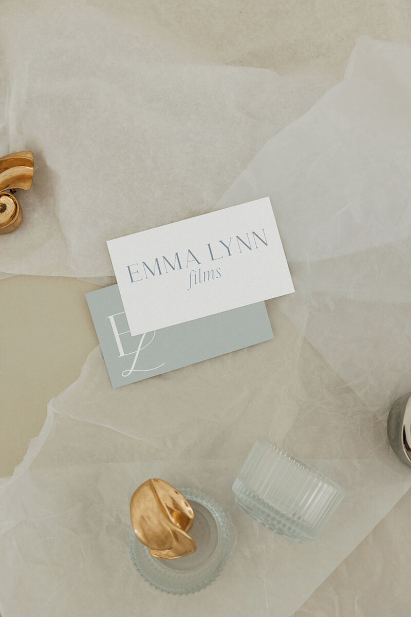 Mockup of cards to show brand design for photographers Palme Design Co