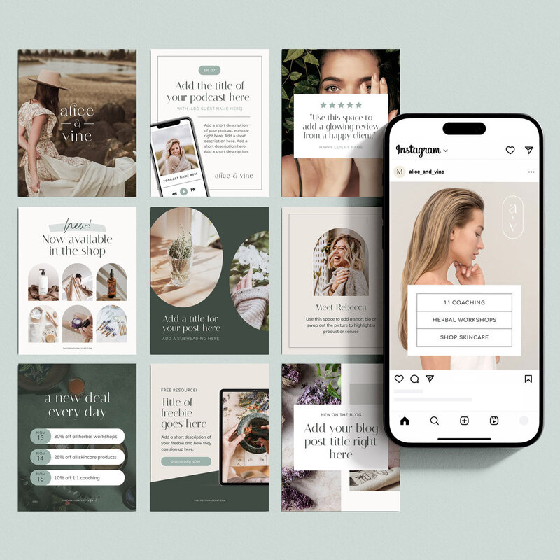 alice and vine social media templates for instagram