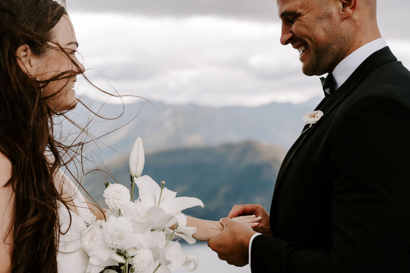 The Lovers Elopement Co - wedding ceremony on top of mountain, heli wedding