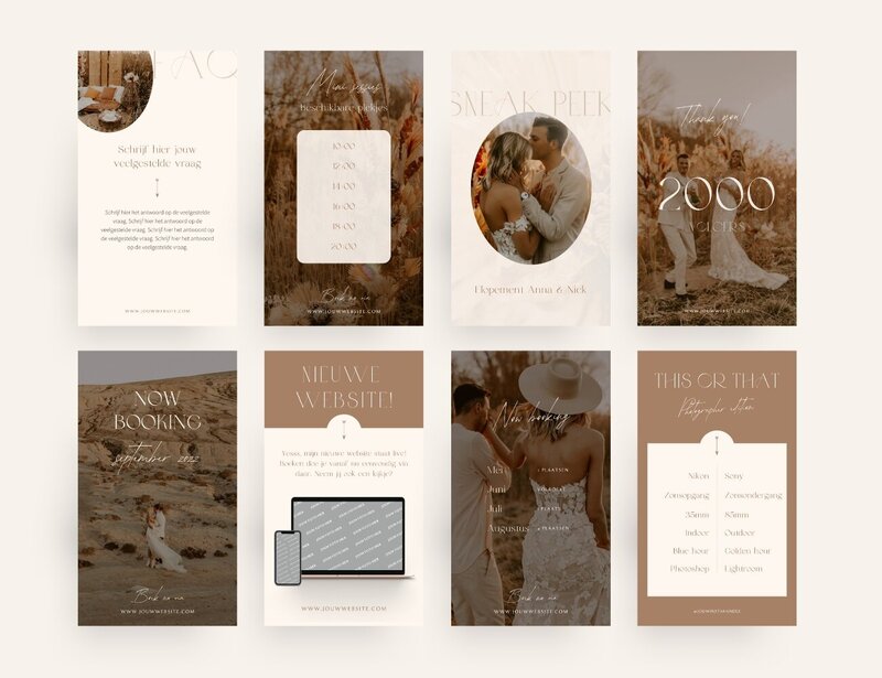 Boho Instagram story templates voor fotografen
