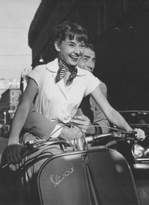 Audrey Hepburn & Gregory Peck, in _Roman Holiday_