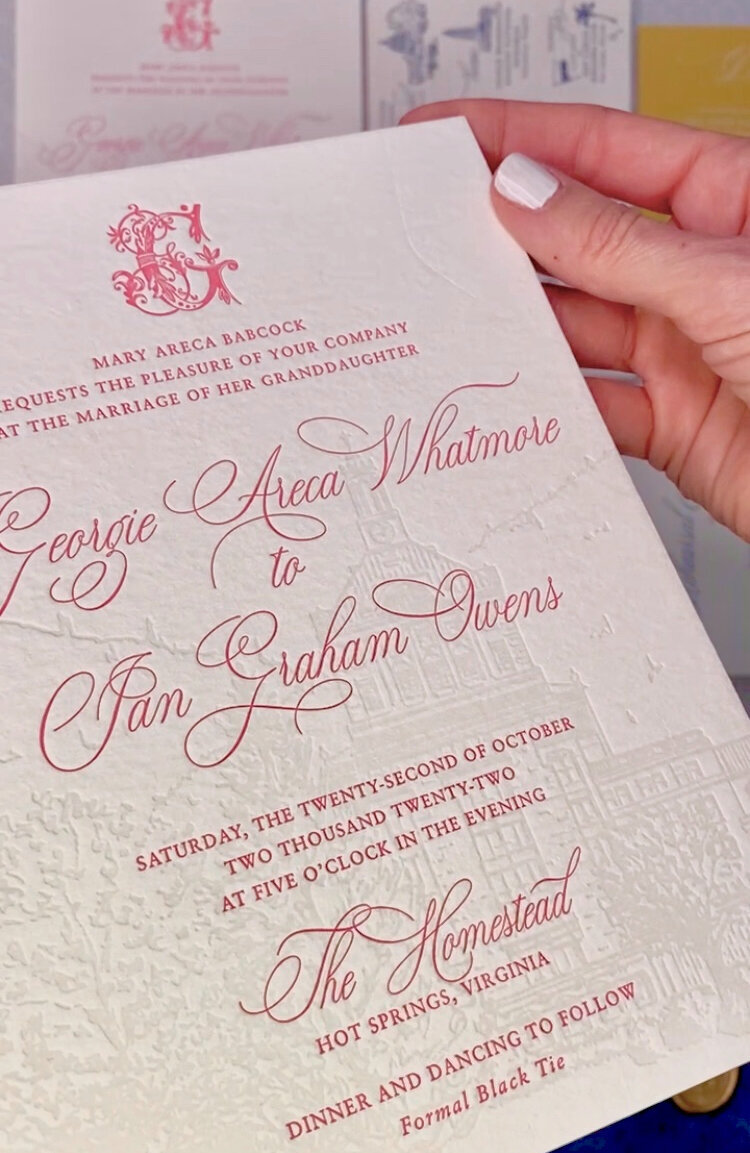 Wedding invitation with calligraphy