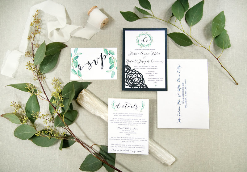 green_navy_laser_wedding_invitations_simply_rosie_designs