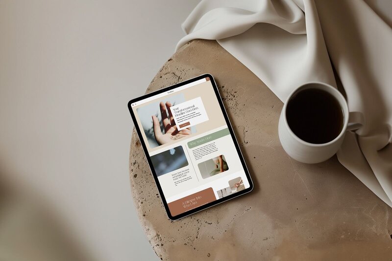 calm website design for wellness coach and yoga teacher