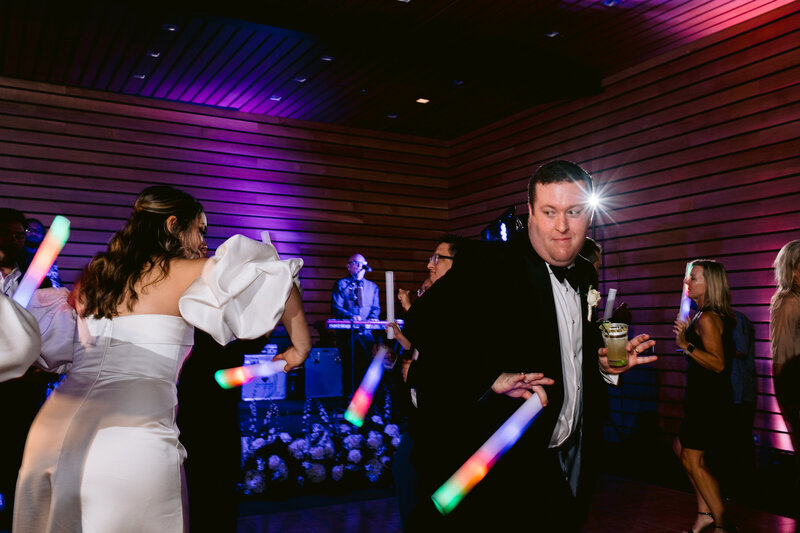 bride and groom dance at wedding party