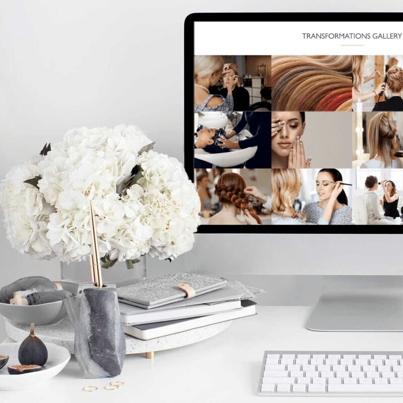 OTB salon iMac mockup for Rachelle Deem Portfolio
