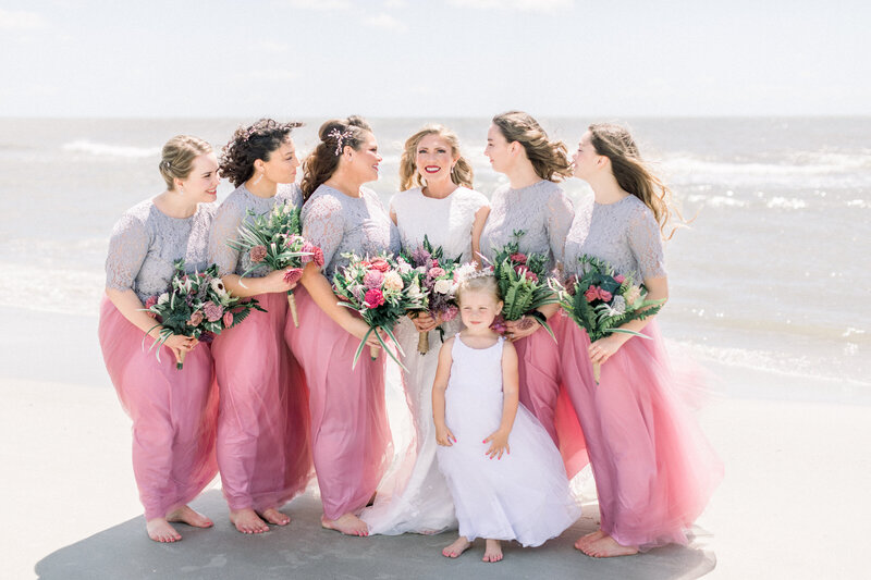 beach bridesmaid photographs