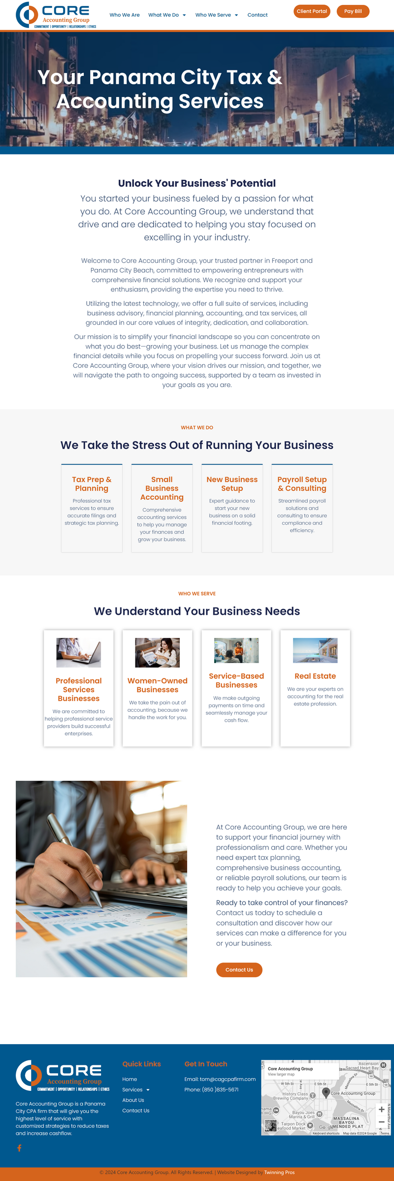Core Accounting Group WordPress Website built with Elementor