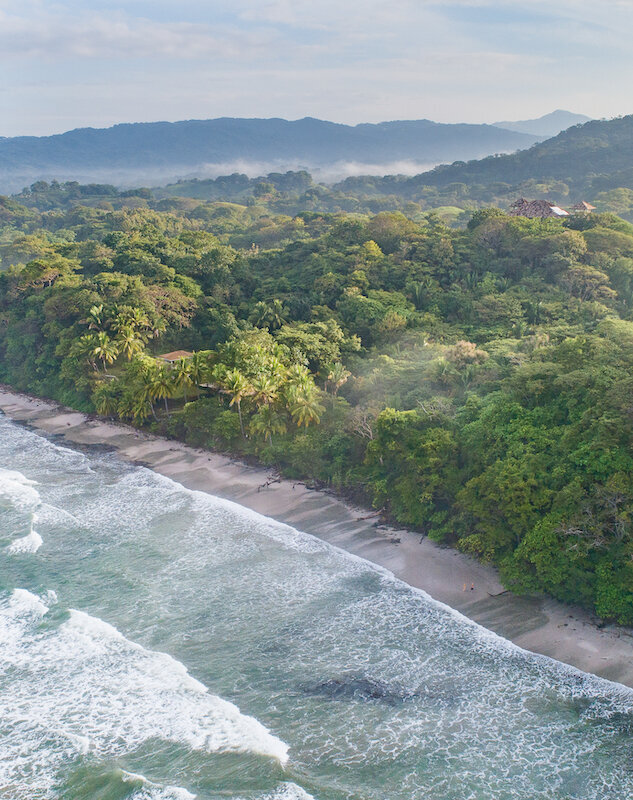 ocean jungle aerial shot blue spirit costa rica