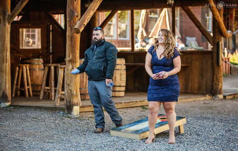 Guests play cornhole at Piney River Ranch in Vail