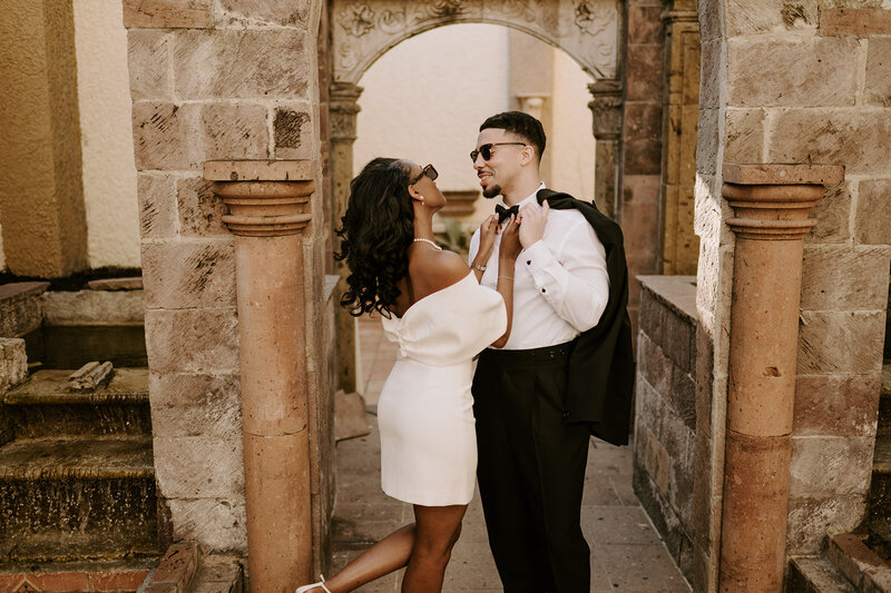 downtown houston engagement photos old money vintage