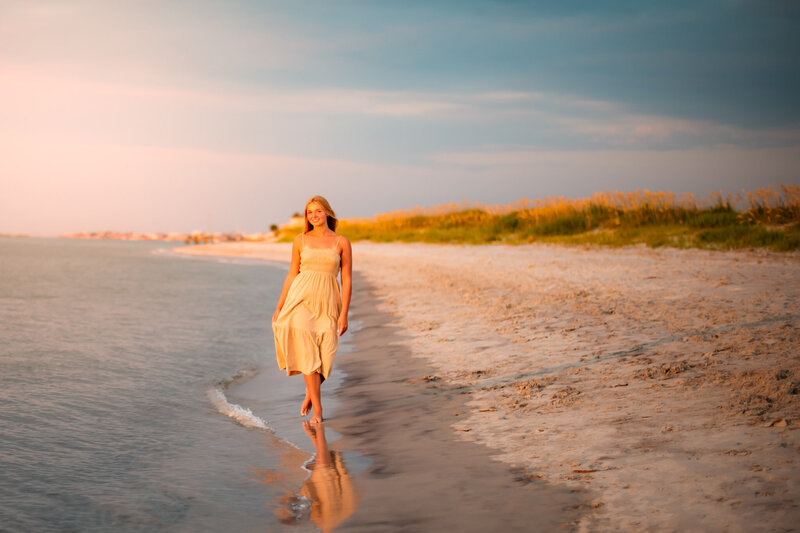 senior photography session on the beach