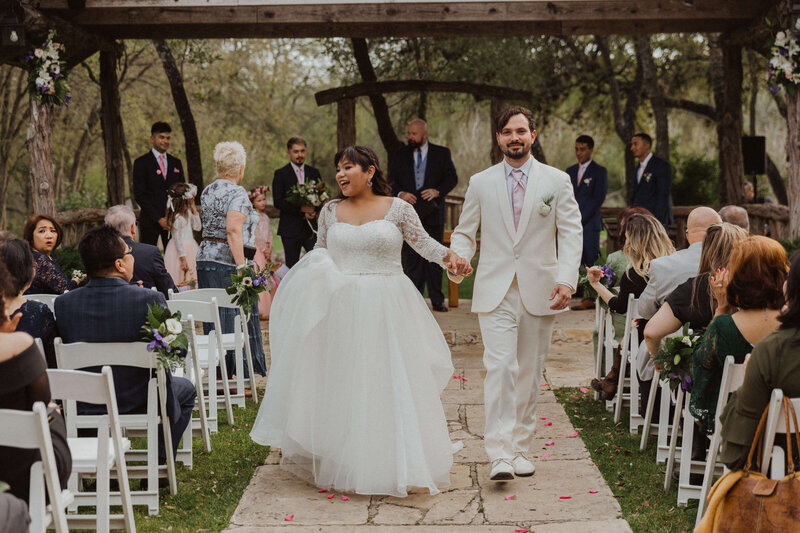 Smiling Couple at Central Texas Wedding by TLC Photography