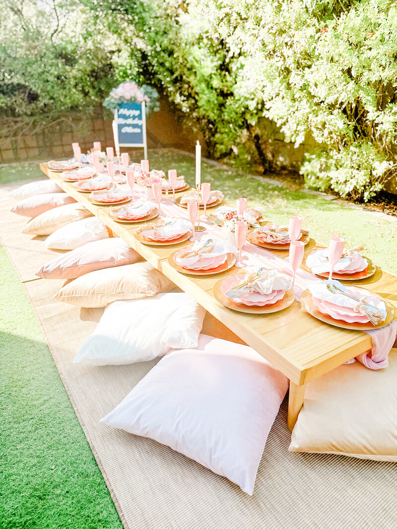 comfortable backyard picnic for kids birthday party in Phoenix and Scottsdale
