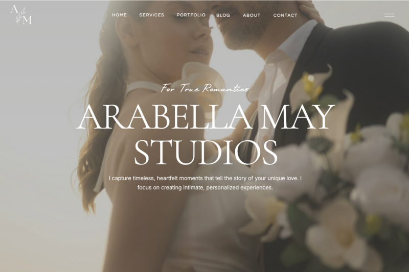 A screenshot of Cotswold Designs Rosalie Showit Websit Template