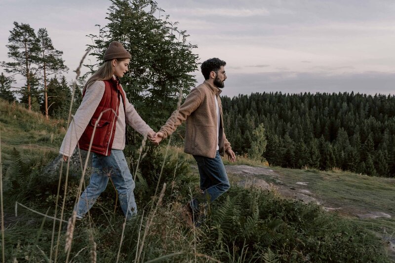 Couple walking together in Washington