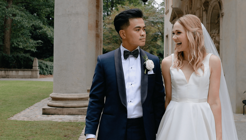 Bride and groom get married at the Atlanta History Center