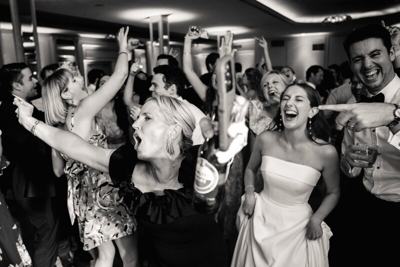 Bride and groom dance at the reception. 