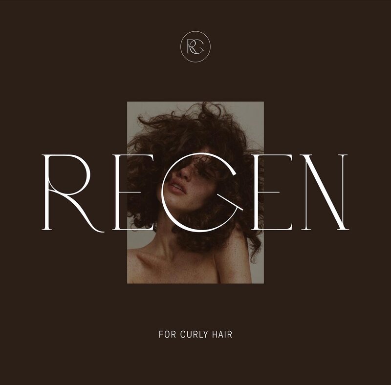 Regen Curly Hair Branding by Aria Studio3