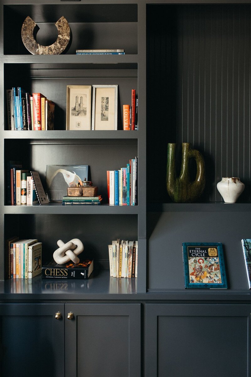 Natural, warm black built-insdesigned by Hope Miriam Designs in DFW