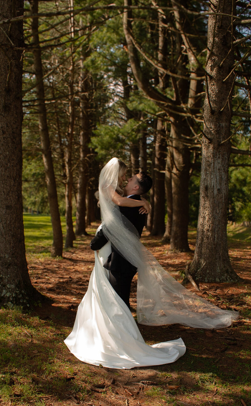 Bride and Groom at Perona Farms