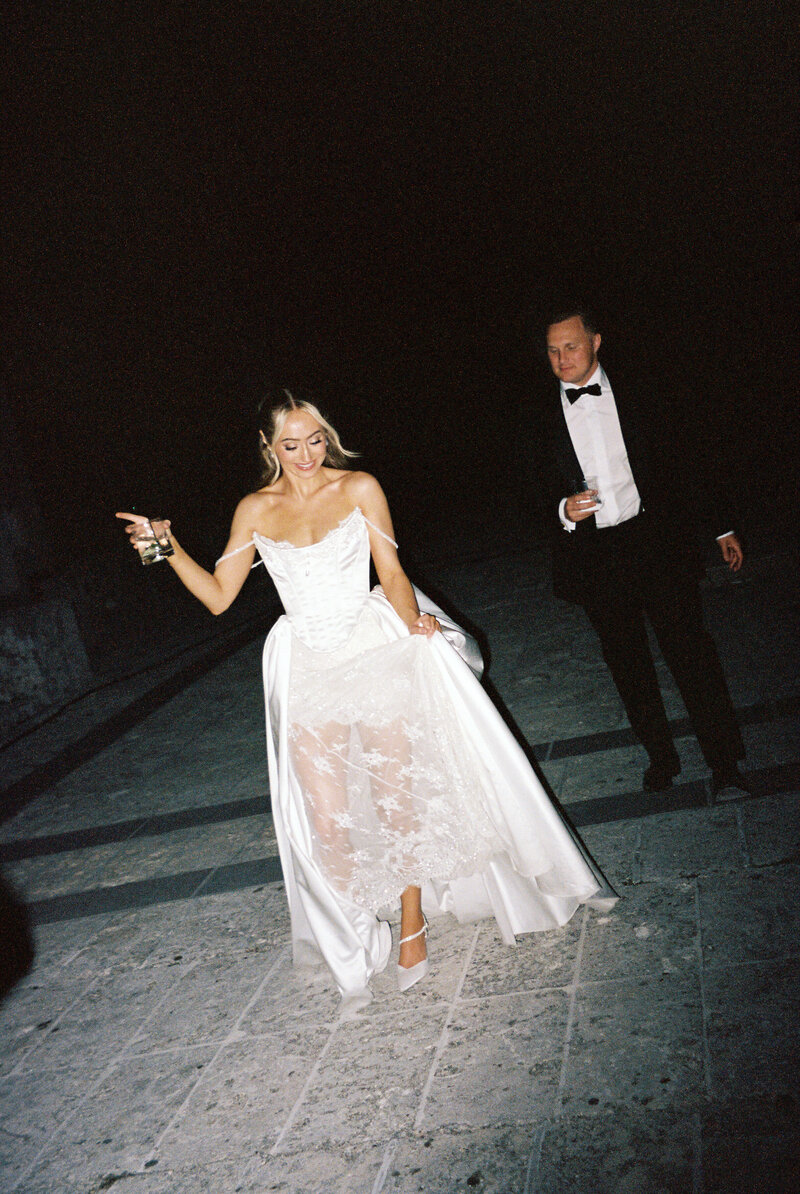 Film Photo of bride and groom by Wedding Photographer South Florida