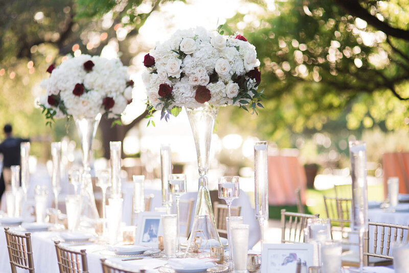 Swank Soiree Dallas Wedding Planner Kerri and Bravion at the Dallas Arboretum and Botanical Garden - Reception table settings