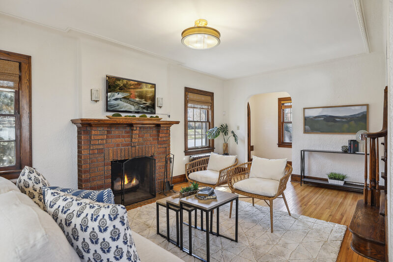 Living room interior in Minneapolis vintage home