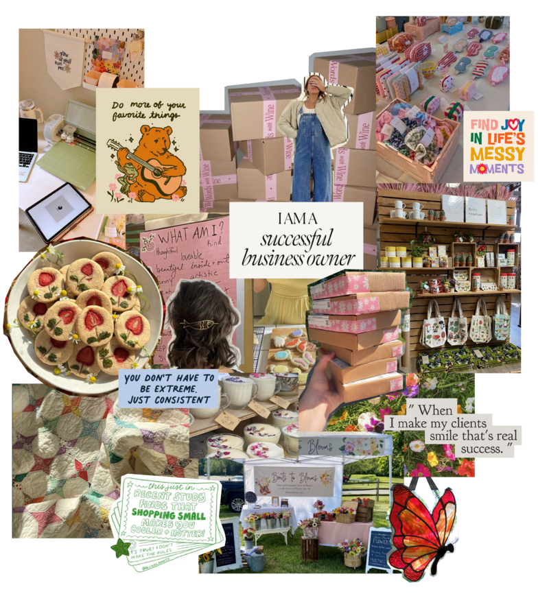 small business owner collage
