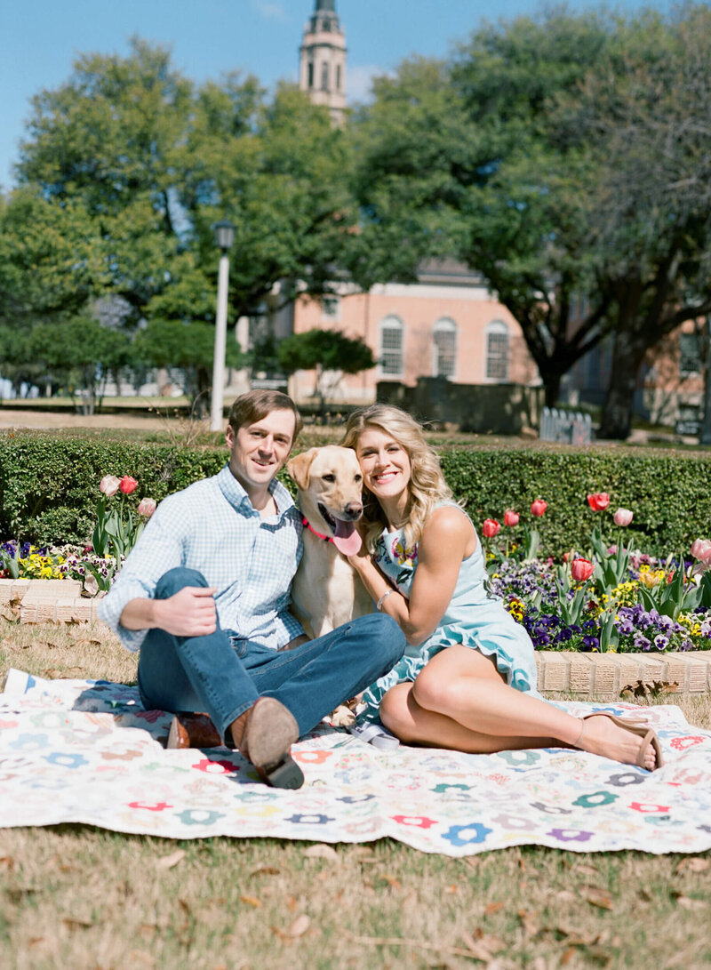 A wedding engagement session photo taken in Fort Worth Texas